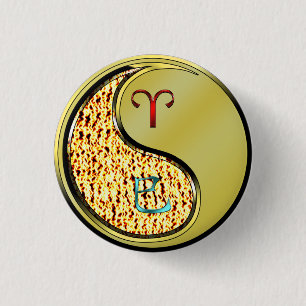 Aries & Metal Snake Button