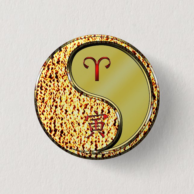 Aries & Metal Tiger  Button (Front)