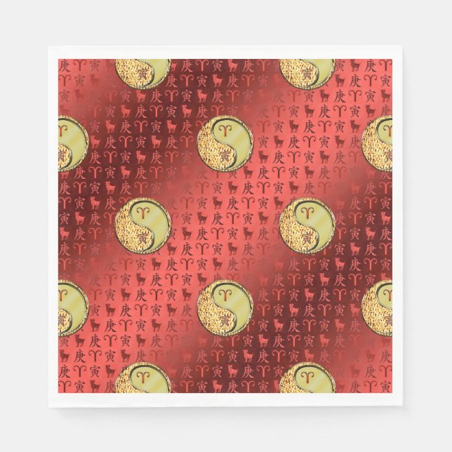 Aries & Metal Tiger Napkins (Front)