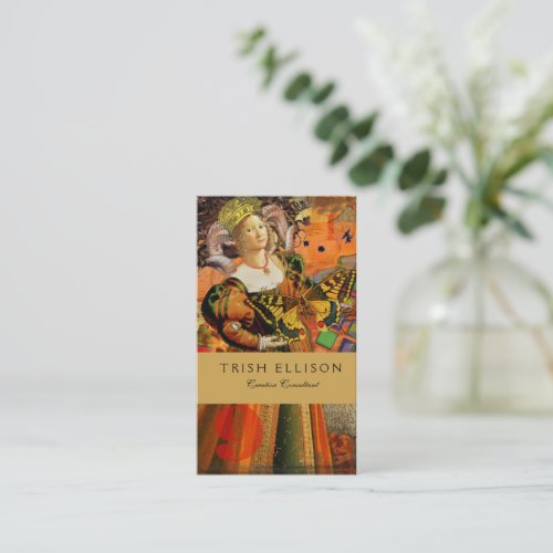 Aries Orange Woman Gothic Illustration Business Card