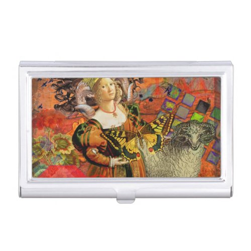 Aries Orange Woman Gothic Illustration Case For Business Cards