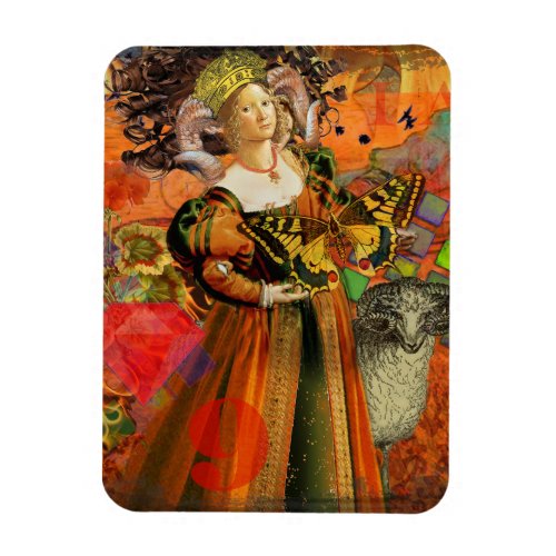 Aries Orange Woman Gothic Illustration Magnet