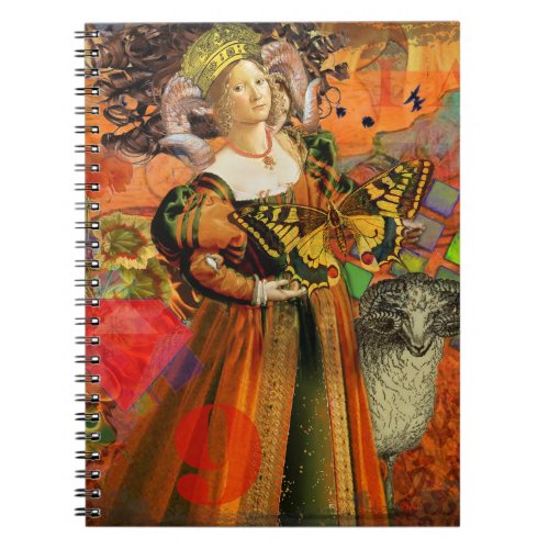 Aries Orange Woman Gothic Illustration Notebook
