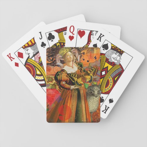 Aries Orange Woman Gothic Illustration Poker Cards