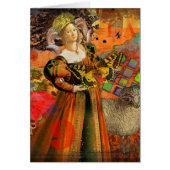 Aries Orange Woman: Gothic Ram Antique Art Collage (Front)