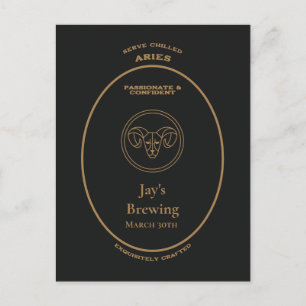 Aries Passionate Confident Personalized Apothecary Postcard
