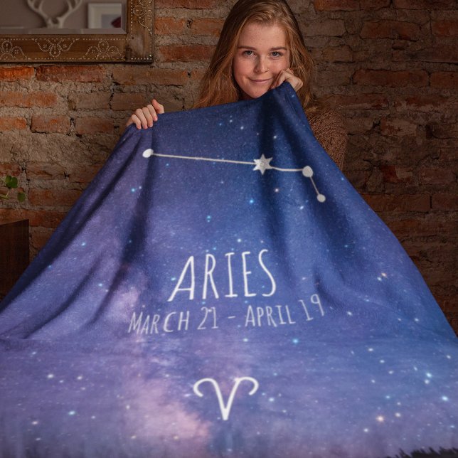 Aries | Personalized Zodiac Constellation Fleece Blanket (Creator Uploaded)