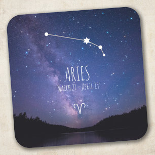 Aries Personalized Zodiac Constellation Square Sticker