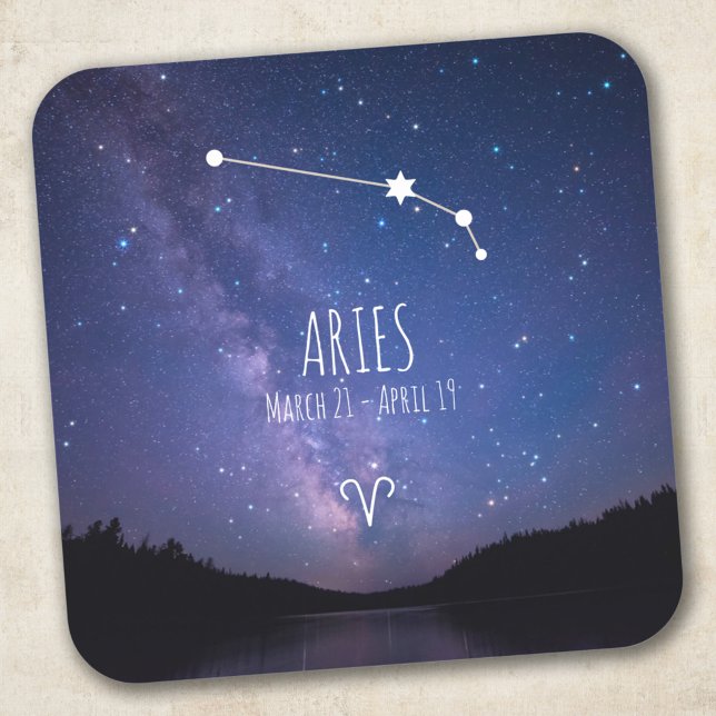 Aries | Personalized Zodiac Constellation Square Sticker (Creator Uploaded)