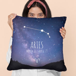 Aries Personalized Zodiac Constellation Throw Pillow