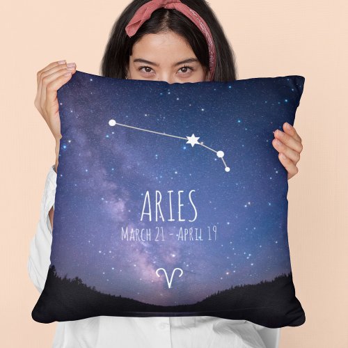 Aries  Personalized Zodiac Constellation Throw Pillow