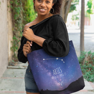 Aries Personalized Zodiac Constellation Tote Bag