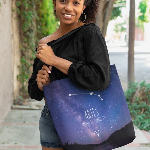 Aries  Personalized Zodiac Constellation Tote Bag