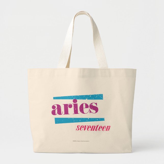Aries Purple Large Tote Bag (Front)