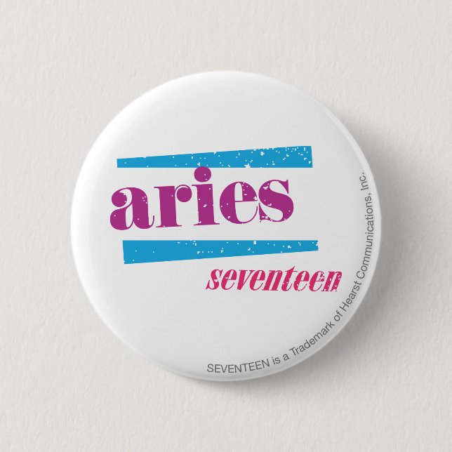 Aries Purple Pinback Button (Front)