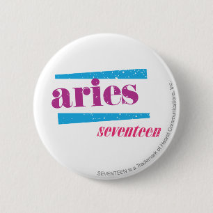 Aries Purple Pinback Button