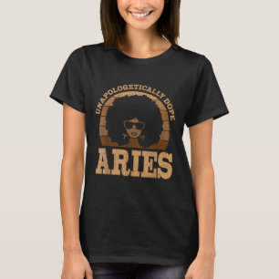 Aries Queen Afro Hair Black Woman Zodiac Sign T-Shirt