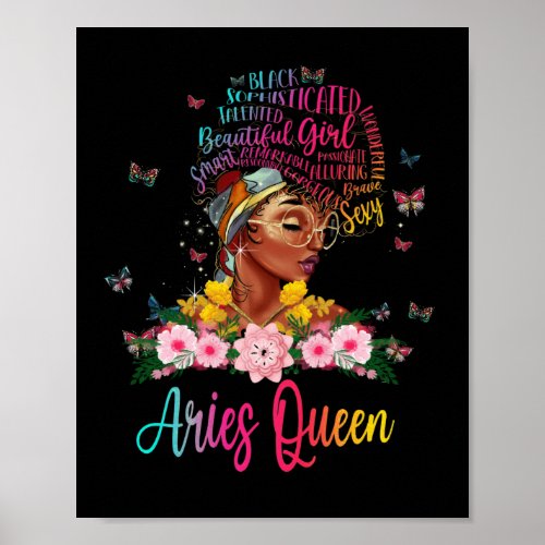 Aries Queen Black Women Persistent Beautiful Poster