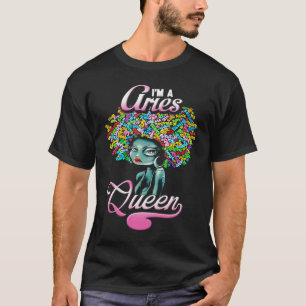Aries Queen Lips Birthday Born in March 21 to Apri T-Shirt