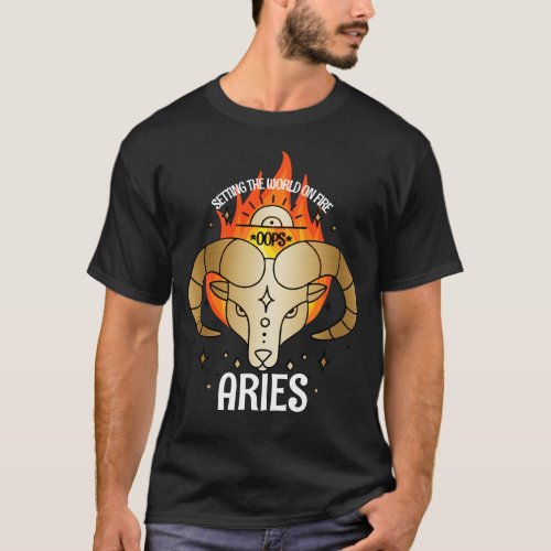 Aries ram astrology zodiac birth sign personalized T_Shirt