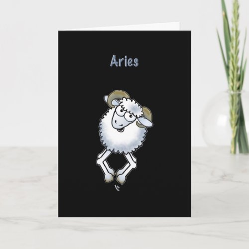 Aries ram birthday sheep Zodiac greeting card