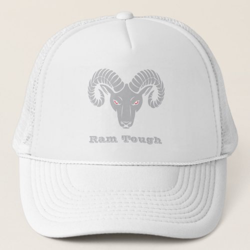 Aries Ram Bright Silver Metallic Trucker Hat