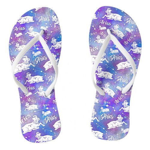 Aries Ram Constellation Stars Birthday Pattern Flip Flops