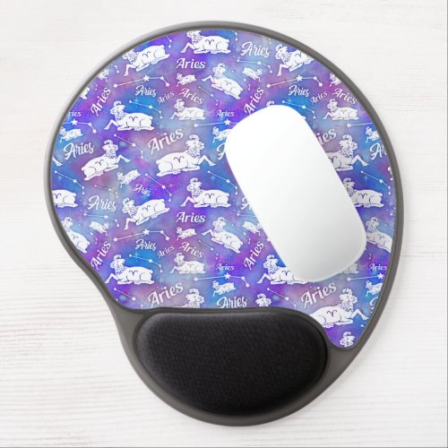 Aries Ram Constellation Stars Birthday Pattern Gel Mouse Pad