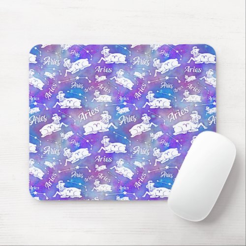 Aries Ram Constellation Stars Birthday Pattern Mouse Pad