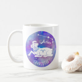 Aries Ram Constellation Stars Custom Name Birthday Coffee Mug