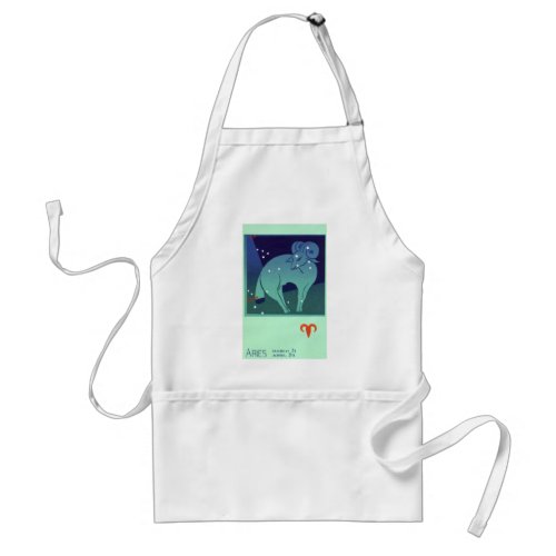 Aries Ram Constellation Vintage Zodiac Astrology Adult Apron