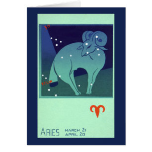 Aries Ram Constellation, Vintage Zodiac Astrology Cards