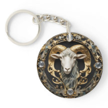 Aries Ram, Diamond and Gold Personalized