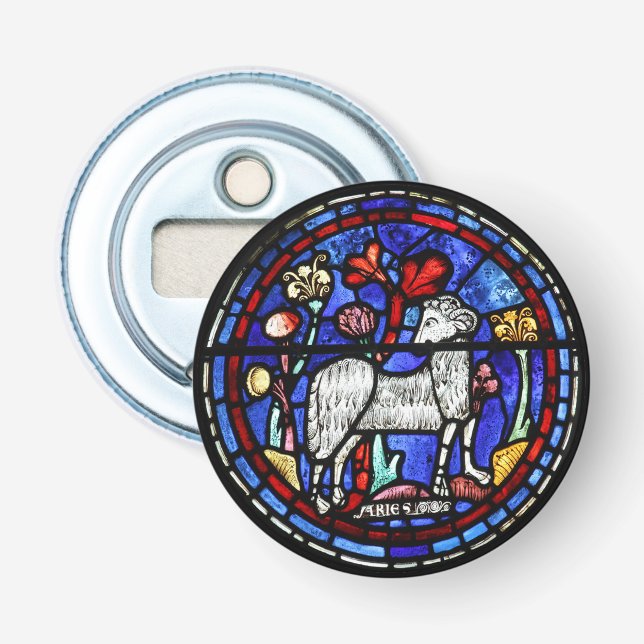 Aries Ram Gothic Stained Glass Windows Opener (Front)