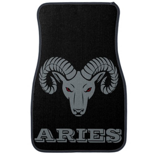 Aries Ram Mineral Gray Metallic Car Floor Mat