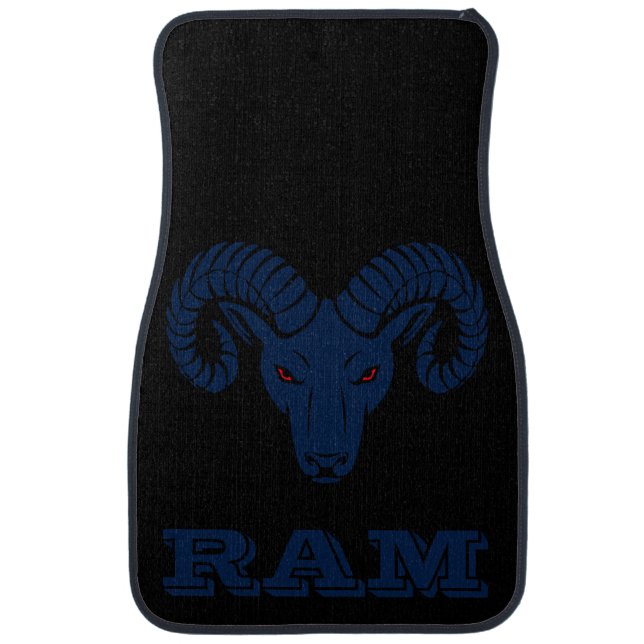 Aries Ram Patriotic Blue Pearl Car Floor Mat (Front)