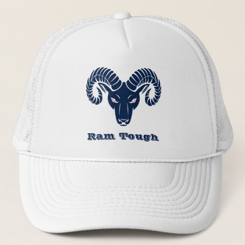 Aries Ram Patriotic Blue Pearl Trucker Hat