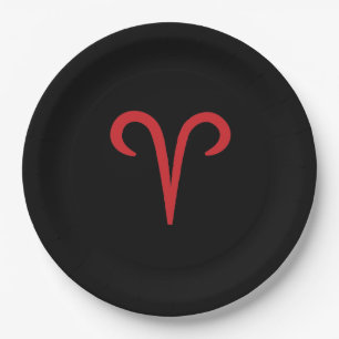ARIES Ram Red Fire March April Astrology Zodiac Paper Plates