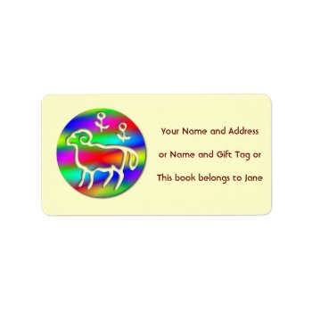 Aries Ram Star Sign Rainbow Name Tag Gift Tag by zodiac_shop at Zazzle