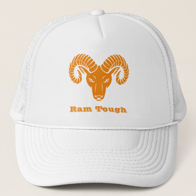 Aries Ram Super Orange Sport Trucker Hat (Front)
