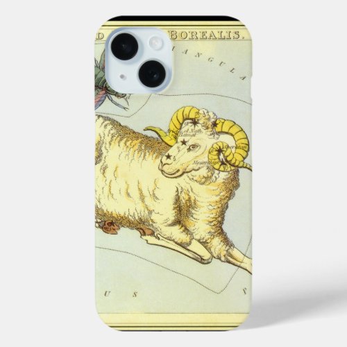 Aries Ram Vintage Constellation Uranias Mirror iPhone 15 Case