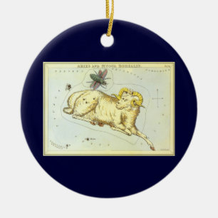 Aries Ram, Vintage Constellation, Urania's Mirror Ceramic Ornament