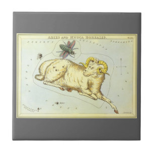 Aries Ram, Vintage Constellation, Urania's Mirror Ceramic Tile