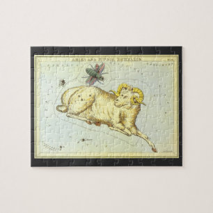 Aries Ram, Vintage Constellation, Urania's Mirror Jigsaw Puzzle