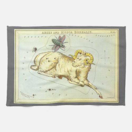 Aries Ram Vintage Constellation Uranias Mirror Kitchen Towel