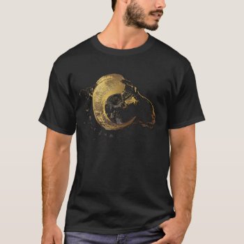 Aries - Ram With Golden Horns - T-shirt by AnimalDrawings at Zazzle