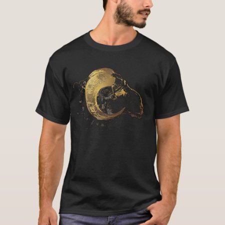 Aries - Ram With Golden Horns - T-shirt