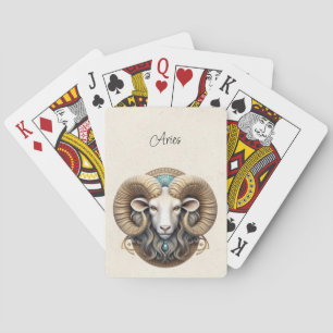 Aries Ram Zodiac Minimalist  Poker Cards