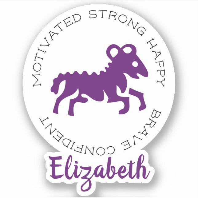 Aries Ram Zodiac Star Sign Traits Sticker (Front)