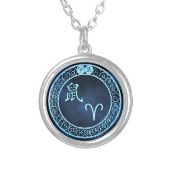 Aries/rat Silver Plated Necklace by sblinder at Zazzle